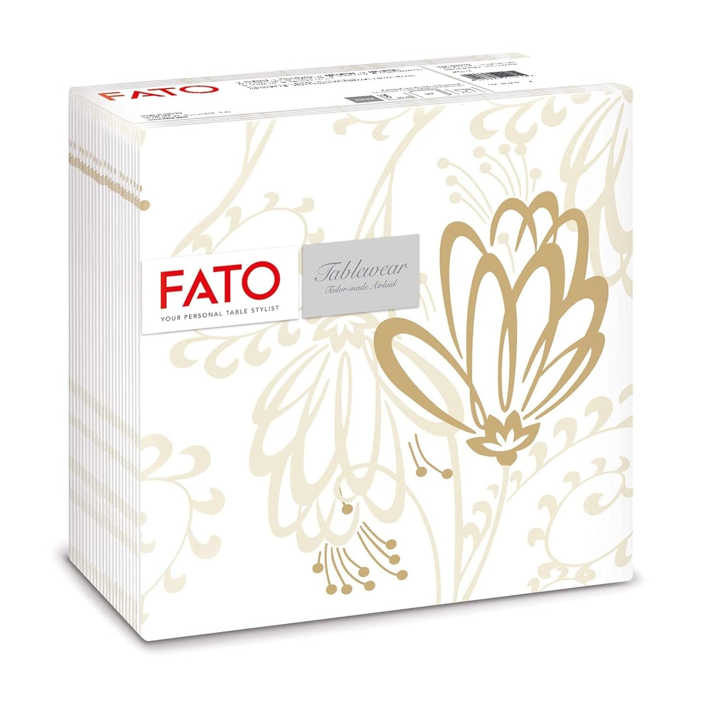 Fato - Trockenpapierservietten, Airlaid, Textileffekt, Packung mit 50 Servietten, 40X40 gefaltet im 4er-Format, Tropicana Decor