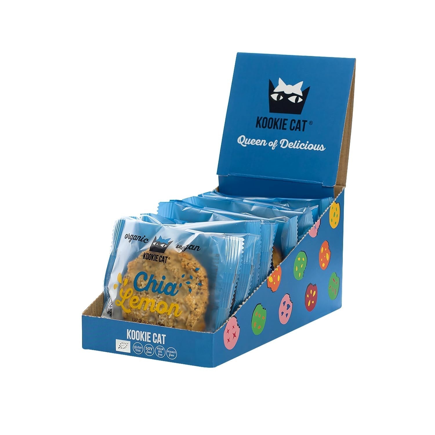 Chia und Zitrone – Einzeln verpackte vegane Kekse, glutenfrei, sojafrei, biologisch, Cashew und Hafer – 12 x 50 g Multipack