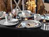 CreaTable, 21498, Serie Luna Hirsch, 18-teiliges Geschirrset für 6 Personen, Frühstücksset aus Porzellan, spülmaschinen- und mikrowellenfest, hochwertige Herstellung