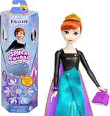 Mattel Disney Die Eiskönigin Anna Modepuppen-Set, Spin & Reveal mit 11 Überraschungen, darunter 5 Zubehörteile, 5 Aufkleber und eine Spielszene, inspiriert vom Disney-Film, HXD27 Naty Shop Dolls Standardtitel