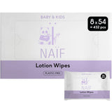 Naïf – Feuchttücher mit plastikfreier Lotion – 1296 Stück (24 Packungen mit 54 Tüchern) – für Babys und Kinder – Po, Körper und Gesicht des Babys – mit Aloe Vera und Bambus – 0 % Duftstoffe und Alkohol