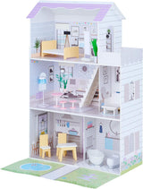 Teamson Kids Olivia's Little World Riesenpuppenhaus mit 16 Puppenzubehörteilen, Puppenhaus aus Holz mit Möbeln, 3-stöckig, 30 cm großes Puppenhaus für Kinder ab 3 Jahren
