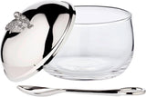 EDZARD Entenmarmeladenglas (Ø 10 cm) aus Silber und Glas - Box und Löffel - Schüssel, Zuckerbehälter, Käse - Marmeladenglas mit Deckel, Aufbewahrung mit Deckel, Geschenkbox mit Verschluss