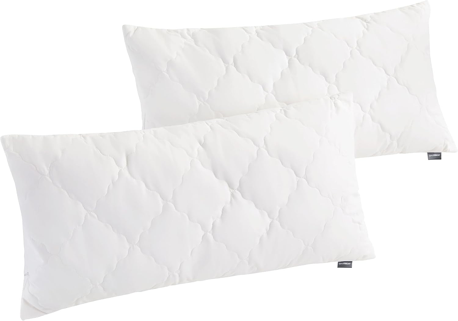 Traumnacht Bambuskissen mit Bambusfasern, hypoallergen, antibakteriell. Kissenset mit Reißverschluss, bestehend aus 2 Kissen 40 x 80 cm, Öko-Tex-zertifiziert, entwickelt in Deutschland. Naty Shop Standardkissen 40 x 80 cm Kissen
