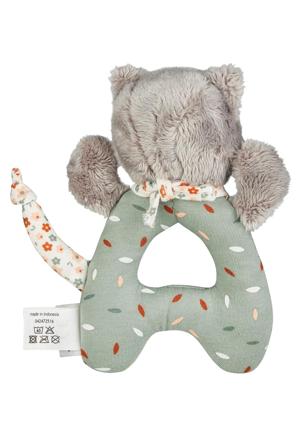 Lilly Cat Sterntaler Fangspielzeug – Motorisches Aktivitätsspielzeug zum Rasseln, Berühren und Spielen – Plüschspielzeug für Babys und Kinder mit Rassel als treuer Freund – Graues Babyspielzeug aus weichem Stoff Bebe Naty Shop Toys