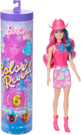 Barbie Color Reveal Modepuppe und Zubehör mit 6 Überraschungen, Disco Star-Serie mit metallischem Glitzer und farbwechselndem Oberteil (Stile können variieren), JCP01 Naty Shop Dolls Standardtitel
