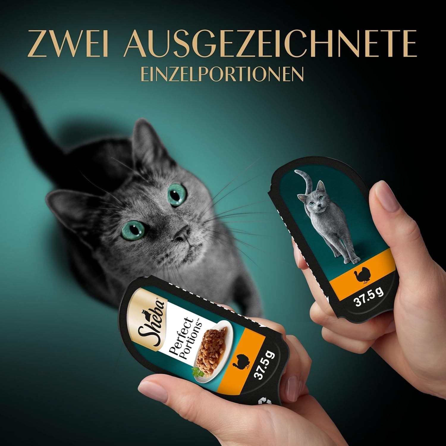 SHEBA Perfect PORTIONS Sauce für Katzen mit Truthahn 8 x 3 x (2 x 375g)