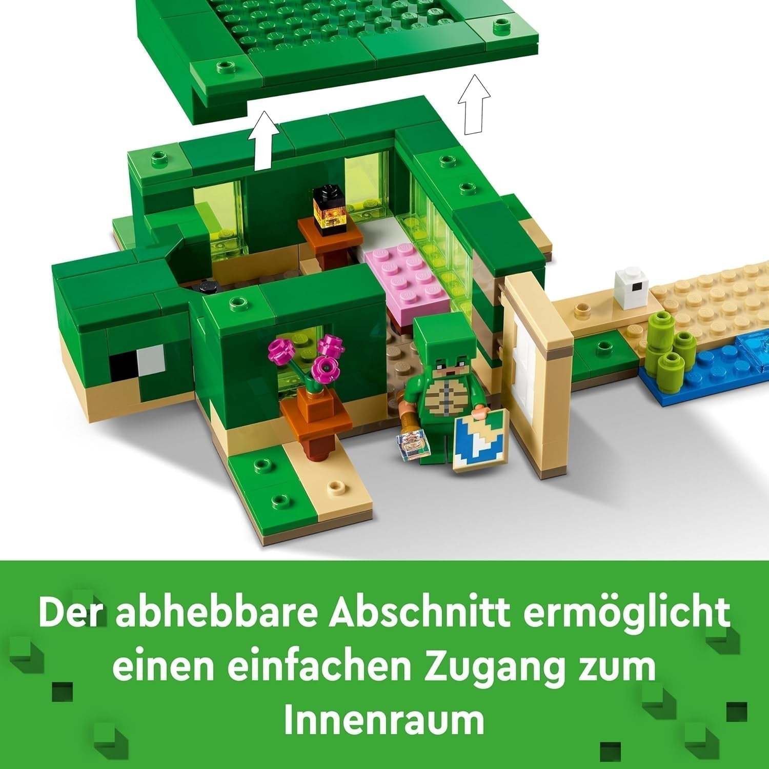 LEGO Minecraft The Turtle Beach House Spielzeughaus mit Zubehör für Mädchen und Jungen ab 8 Jahren, Set mit Tieren und Charakteren aus dem Videospiel, Geschenk für Gamer 21254 Bausets Besuchen Sie den LEGO-Store