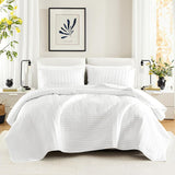 Comfort Spaces Kienna Steppdecken-Set, luxuriöse Doppelnaht, Sommerdecke, leicht, weich, Ganzjahresbettwäsche, passender Kissenbezug, weiß, Decke für Kingsize-Betten (264,2 x 228,6 cm), Naty Shop Quilts & Quilts Garden White/Opulent Quilt King/Cal King (104"X90")