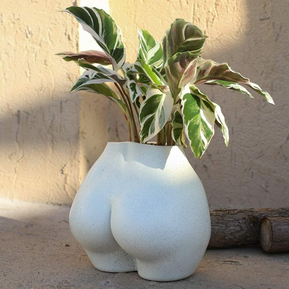 Künstliche Körpervase, weiblicher Körper-Blumentopf mit Drainagelöchern, moderner Kunstharz-Blumentopf, modernes Boho-Design, künstliche Topfpflanze für Innendekoration