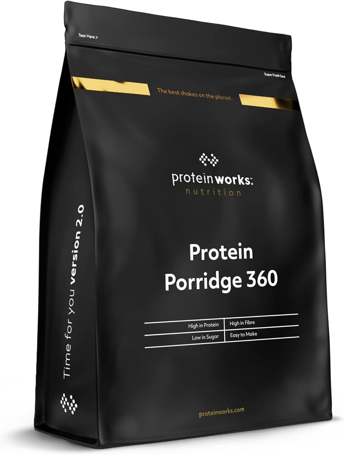 Protein Works - Protein Porridge 360 | Mythos Zusätzliche Vitamine und Mineralien | Proteinreiches Frühstück | Kalorienarme Haferflocken | 13 Portionen | Natürlich | 1 kg Getreide Naty Shop