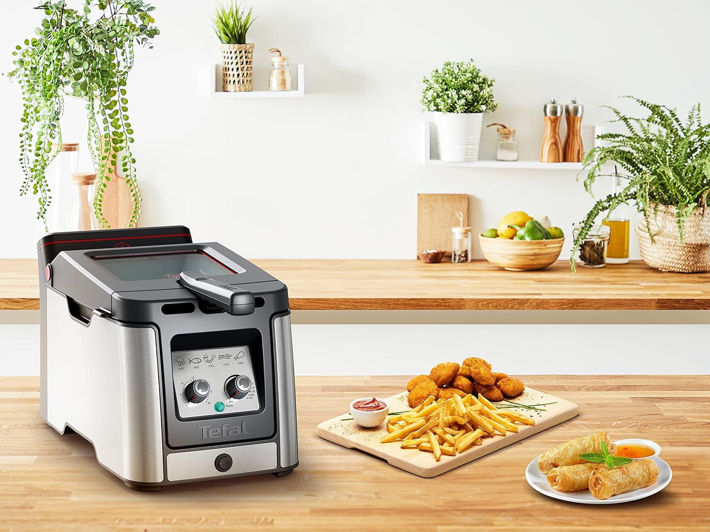 Tefal FR600D Clear Duo Fritteuse, Frittieren mit weniger Rauch und Gerüchen, 1,2 kg Fassungsvermögen, Thermostat, Timer, großes Sichtfenster ohne Nebel Haushaltsgeräte Naty Shop
