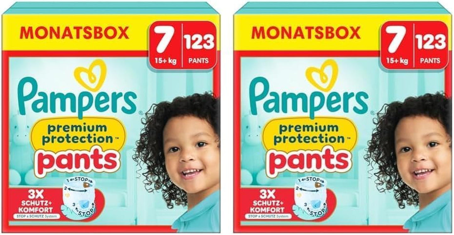 Pampers Premium Protection Pants Größe 5, 144 Windeln, 11 kg – 17 kg, mit 360°-Anpassung und weichen Anti-Leck-Bündchen für optimalen Komfort und Schutz