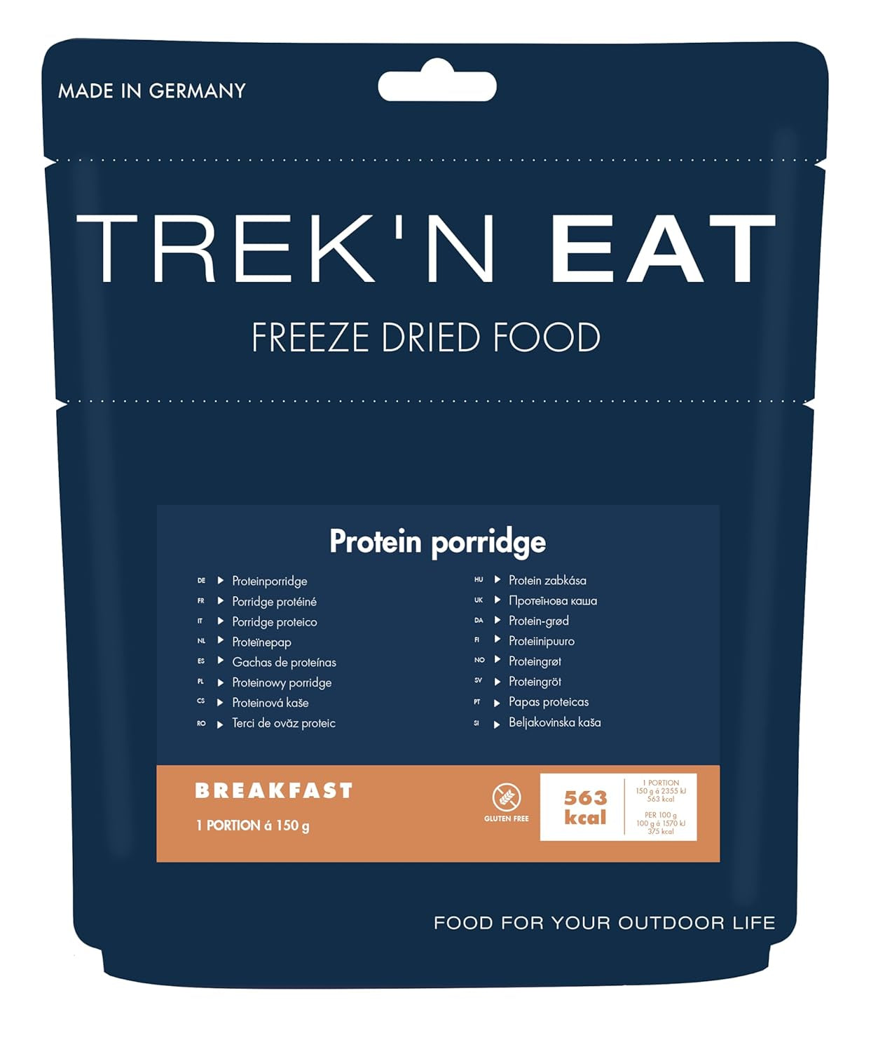 Trek'n Eat Protein Porridge – proteinreiches Frühstück für draußen | Gefriergetrockneter Tisch für Camping, Wandern und Expeditionen | Sättigend, schnell zubereitet, ideal für unterwegs