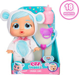 Cry Babies Loving Care Kristal Puppe, Kristal Loving Care Babypuppe mit 3 Zubehörteilen für Arztspiele, Pflege, Weinen mit echten Tränen, Spielzeug für 18 Monate alte Babys
