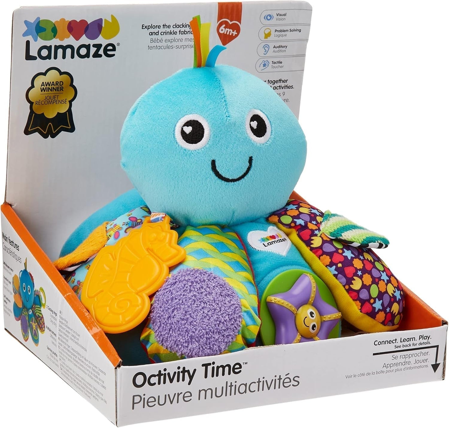 LAMAZE Octivity Time Baby-Sensorspielzeug, weiches Baby zum Spielen und Entdecken, Oktopus-Kleinkind, geeignet ab 6 Monaten, Jungen und Mädchen über 1 Jahr, Babyspielzeug Naty Shop Octivity Play Octopus