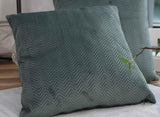 Vorhangkastenkissen, dekoratives Kissen, LxB 45 x 45 cm, grüner Jacquard „Greta“ mit Fischgrätenmuster, pflegeleicht, Reißverschluss, weiche Füllung, 320 g, verschiedene Farben, 2023510 Reisekissen Naty Shop Grüße