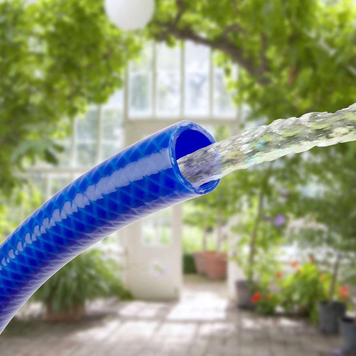 TATAY Blue Line Gartenschlauchset 10 Meter Ø5/8" 15mm, 3 Lagen, hergestellt in Spanien, Widerstand 28 bar und +60°/-20°, geflochten, cadmium- und bleifrei, BPA-frei, Anti-UV. Blaue Farbe.