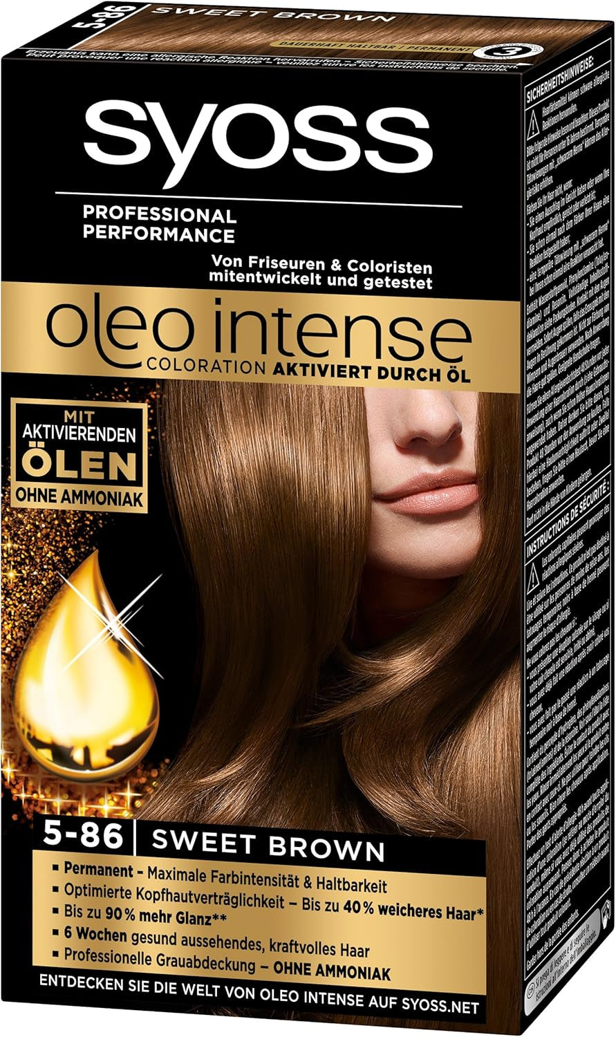 Syoss Oleo Intense Coloration 5-86 Sweet Brown 3er Pack (3 x 1 Stück) Naty Shop Haarfarbe Braun 1 Stück (3er Pack)