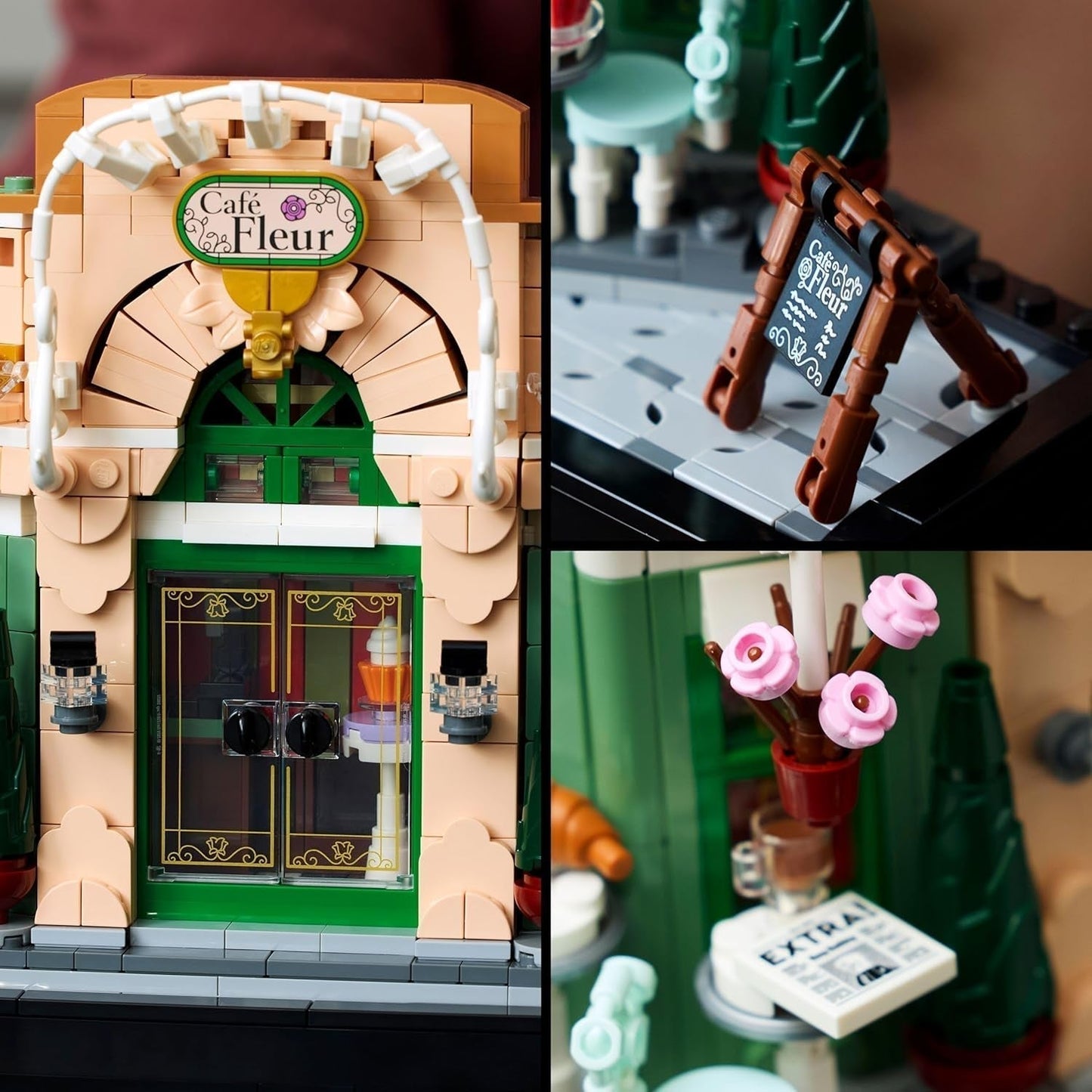 LEGO Icons Französisches Café – Dekorationen für Wohnzimmer oder Büro – Bauset für Erwachsene inklusive malerischer Fassade, hängendem Blumentopf und Stühlen – Geschenk für Männer und Frauen 10362 Bausets Besuchen Sie den LEGO-Store