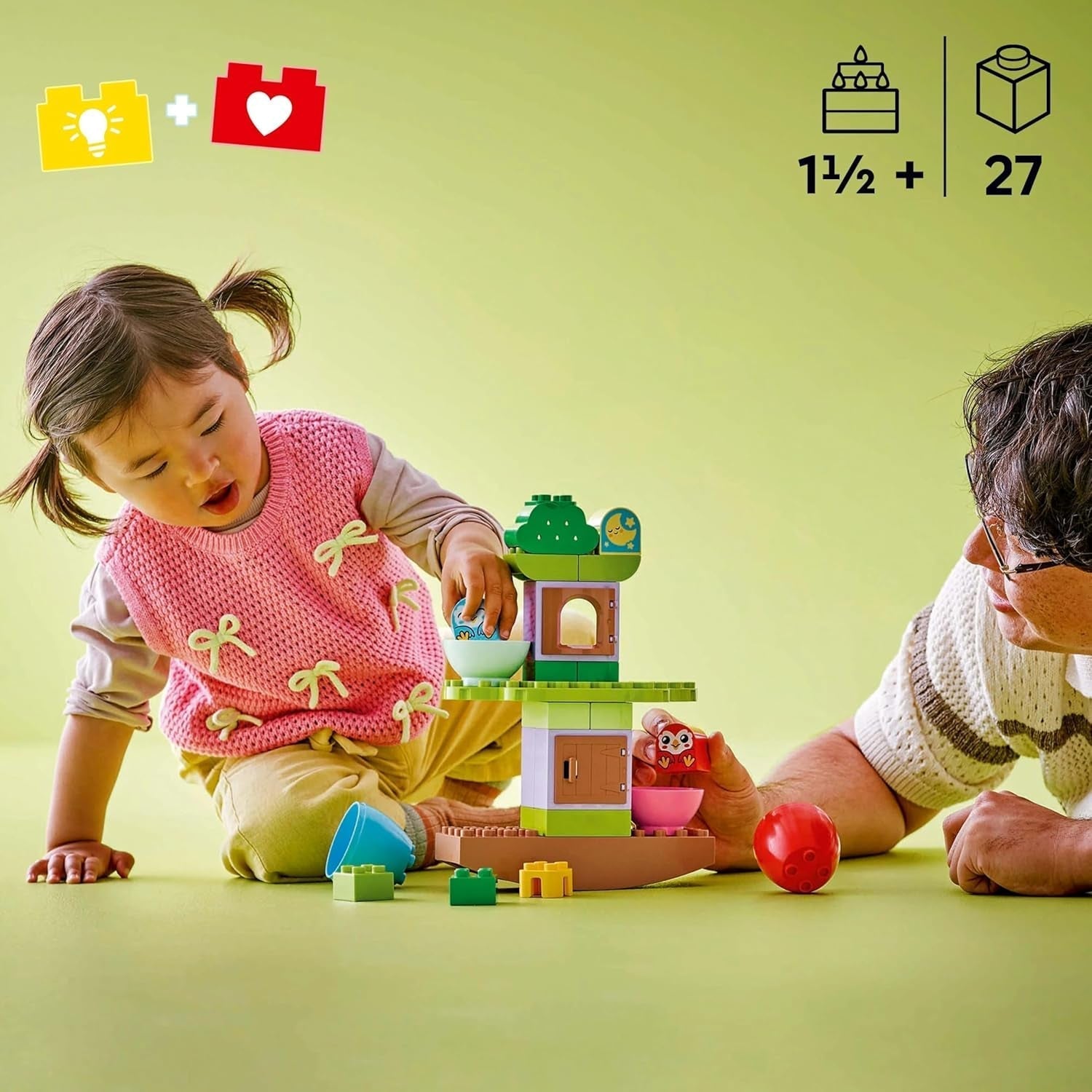 LEGO DUPLO Baum zum Balancieren und Stapeln, Entwicklungsspielzeug, Bauset für Kinder ab 18 Monaten, Kreativspielzeug für Kinder, Lernspielzeug mit 2 Spielzeugvögeln 10440 Bausets Besuchen Sie den LEGO-Store