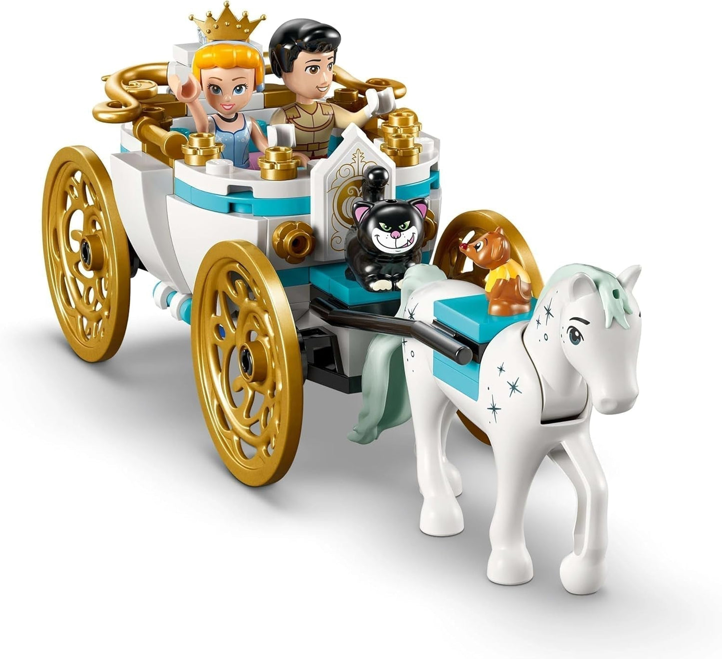 LEGO® Disney Prinzessinnen-Schloss Aschenputtel und Pferdekutsche, Set für Mädchen ab 6 Jahren, fantastisches Spielzeug mit Mini-Puppen Prinzessin Aschenputtel und Prinz Charming, Geschenkidee für Disney-Fans 43275 Bausets Beuche den LEGO-Store