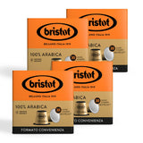 Bristot, 100 % Arabica-Kaffee – 120 Kapseln kompatibel mit Nespresso – Kaffeemischung aus Mittelamerika und Brasilien, Schokolade und Trockenfrüchtenoten – 4 Packungen je 30 Kapseln