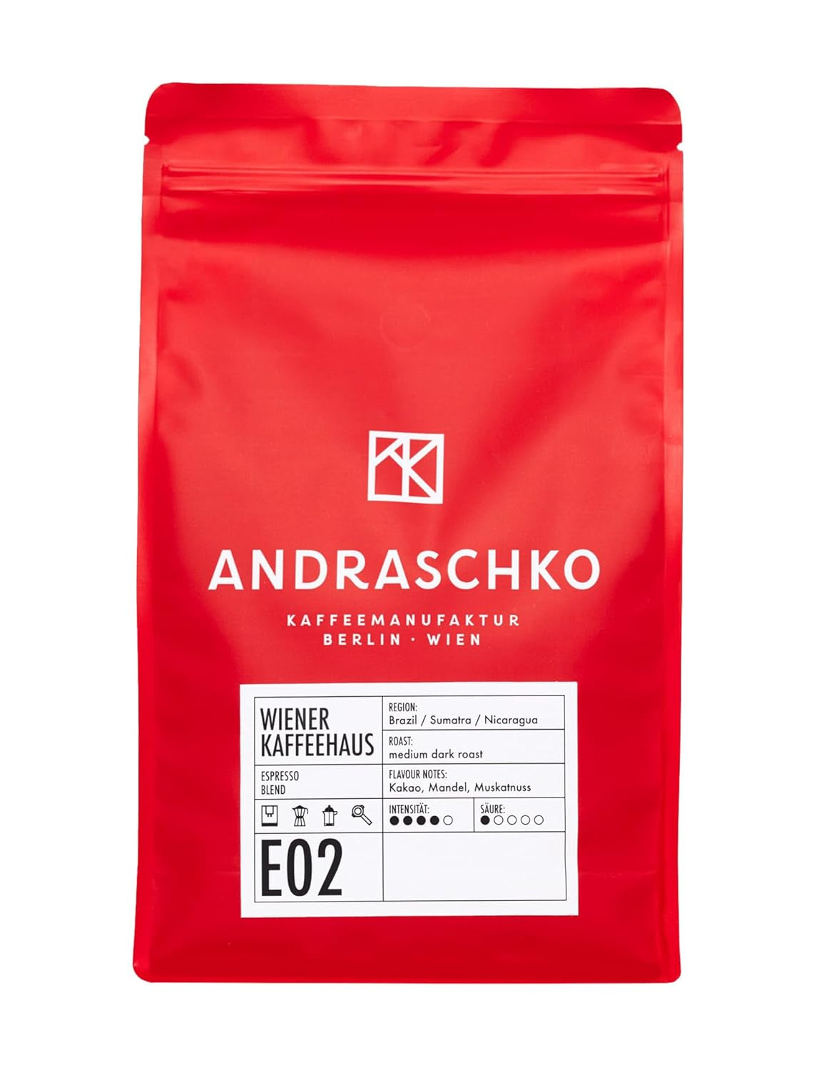 Espresso Bohnen - Wiener Kaffeehausmischung Espresso Blend - milde Röstung mit 100% Arabica aus 7 Herkunftsländern - frisch in Berlin geröstet - 1kg
