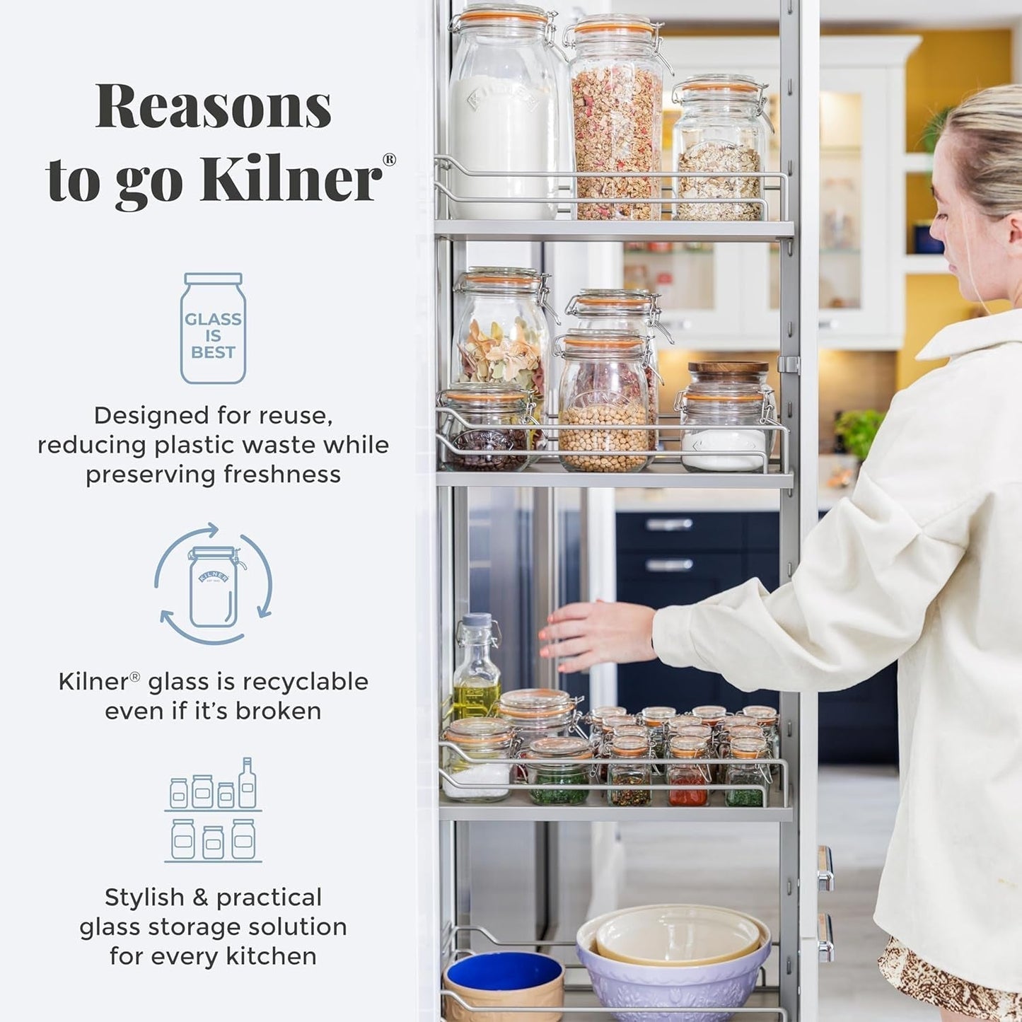 Kilner Frühstücksglas mit Löffel / 350 ml, Ø 9,5 cm / 5 Stück | Müslibecher zum Mitnehmen / ungiftig / Glasbehälter mit Deckel für Müsli, Porridge und Joghurt / Overnight-Oats-Behälter Naty Shop Lebensmittelaufbewahrungsboxen