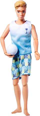 Steffi Love Beach Kevin, Kevin im Badeanzug mit T-Shirt und Volleyball, voll beweglich, 30cm Spielpuppe, ab 3 Jahren, weiß Naty Shop Dolls