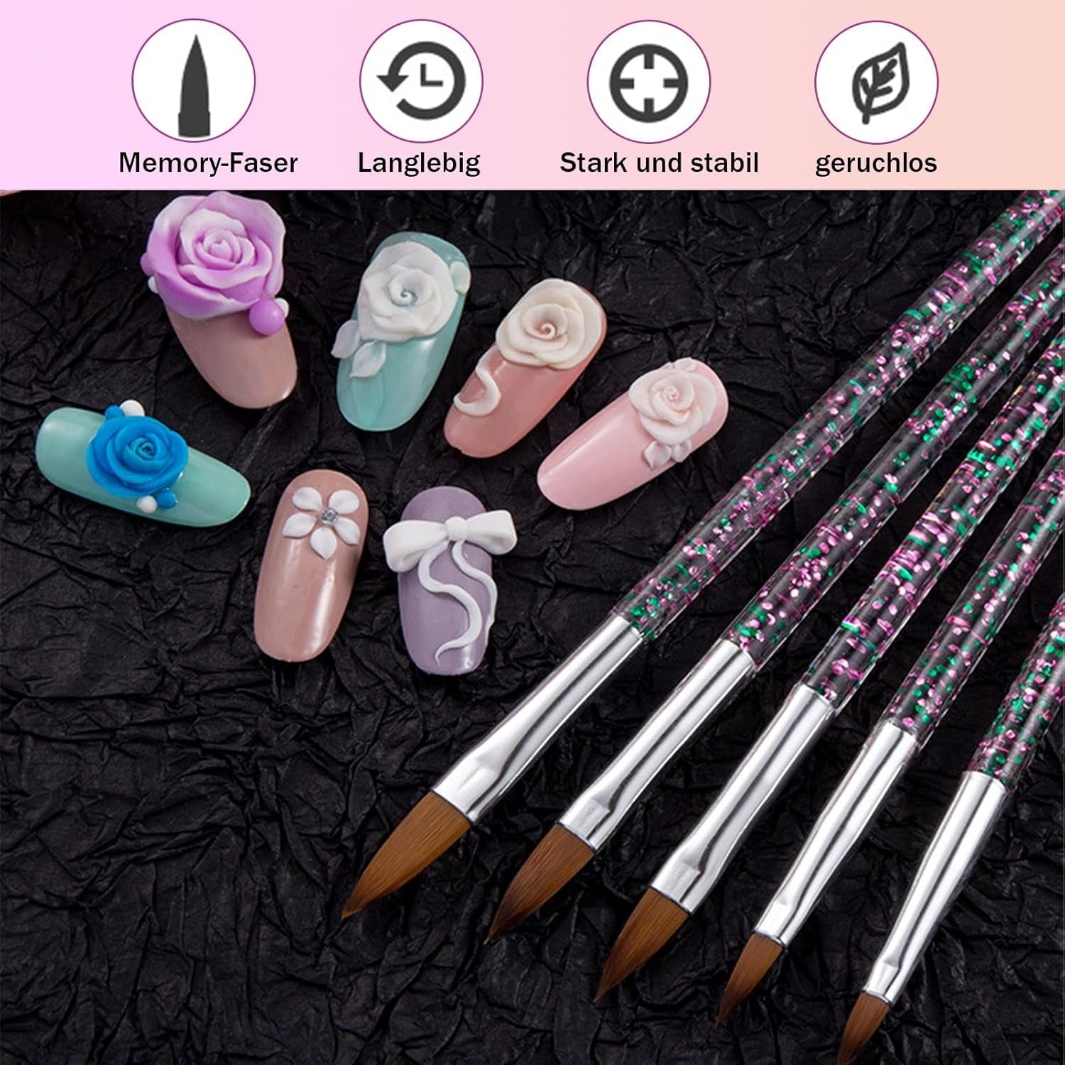 31-teiliges professionelles Nagel-Pinsel-Set, Nagelpinsel mit zwei Enden, Pinsel für Gelnägel, Acryl-Nagelkunststift, Nagelkunst-Dotting-Tools, Nagelpinsel für DIY-Nagelkunst-Salondesign