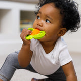 Infantino Lil' Nibbles, Beißring aus strukturiertem Silikon, BPA-freies Baby-Beißspielzeug, weich, leicht zu halten, sensorische Stimulation für Kleinkinder, Karotte