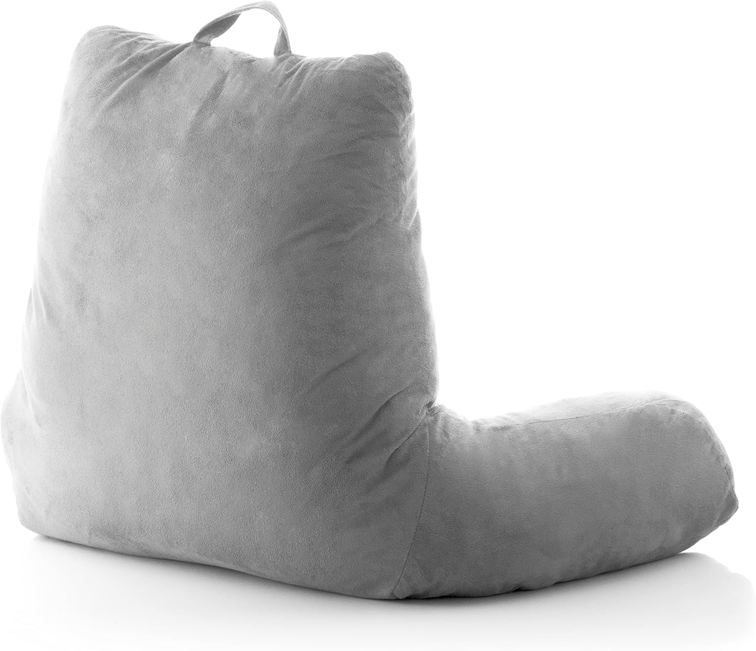 InnovaGoods Huglow Lesekissen mit Armlehne für Sofa, Bett und Teppich, Lesekissen mit Lordosenstütze und Tragegriff, ergonomisch, beugt Beschwerden und Schmerzen vor, grau
