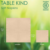 Tisch Art | 100 Großpackungen aus weichem Recyclingpapier, braune Einweg-Partyservietten, geeignet für den täglichen Gebrauch, umweltfreundlich, aus Kraftpapier, ungebleicht, kompostierbar, hergestellt in der EU, 2-lagig, 33 cm
