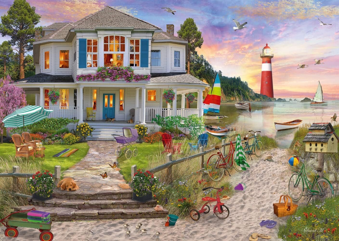 Schmidt Spiele Strandhaus, Puzzle 1.000 Teile Puzzle Naty Shop