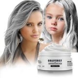 COLAYERIST Waschbare temporäre schwarze Haarfarbe, Haarfärbewachs für Männer und Frauen, Haarwimperntusche für Party oder Cosplay, saubere Haarfärbeprodukte, Haarfärbemittel, Naty Shop White