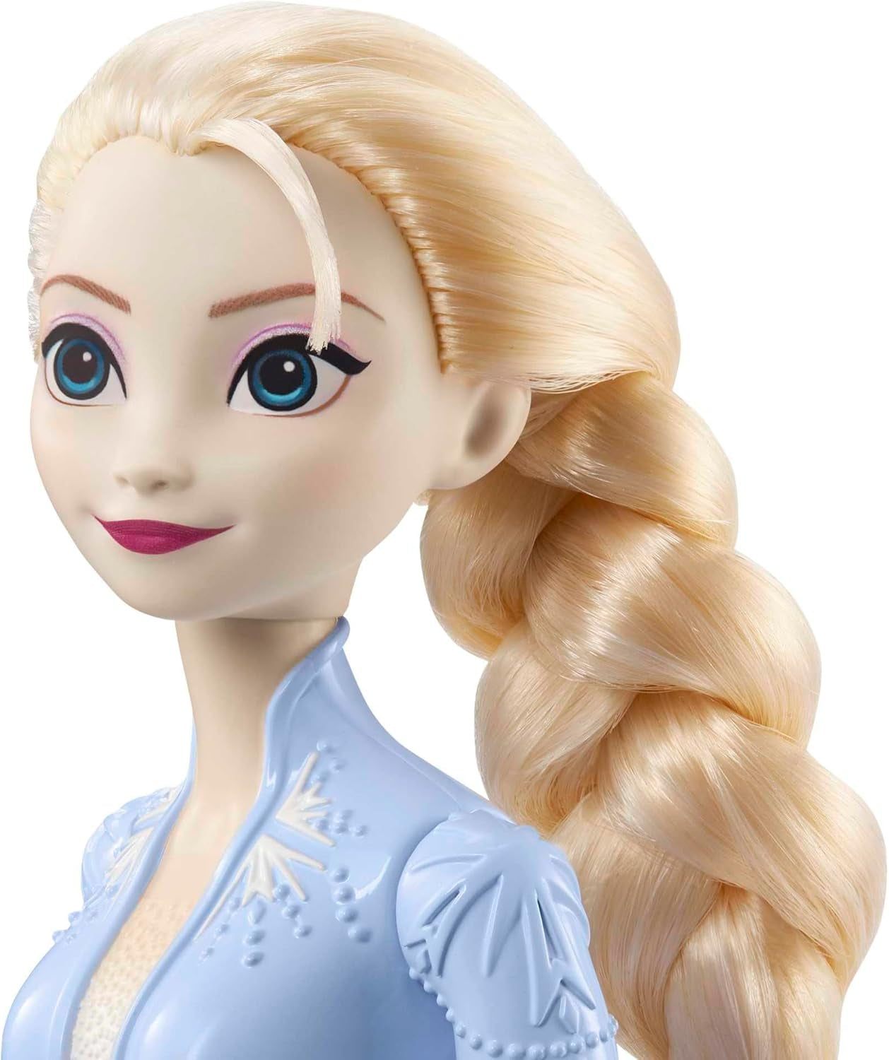 Mattel Disney-Prinzessin Elsa-Puppe, Eiskönigin-Puppe im Reiseanzug, gekämmte blonde Haare, Mobile, ausziehbarer Rock und Stiefel, Disney-Geschenke, Spielzeug für 3 Jahre, HLW48 Naty Shop-Puppen