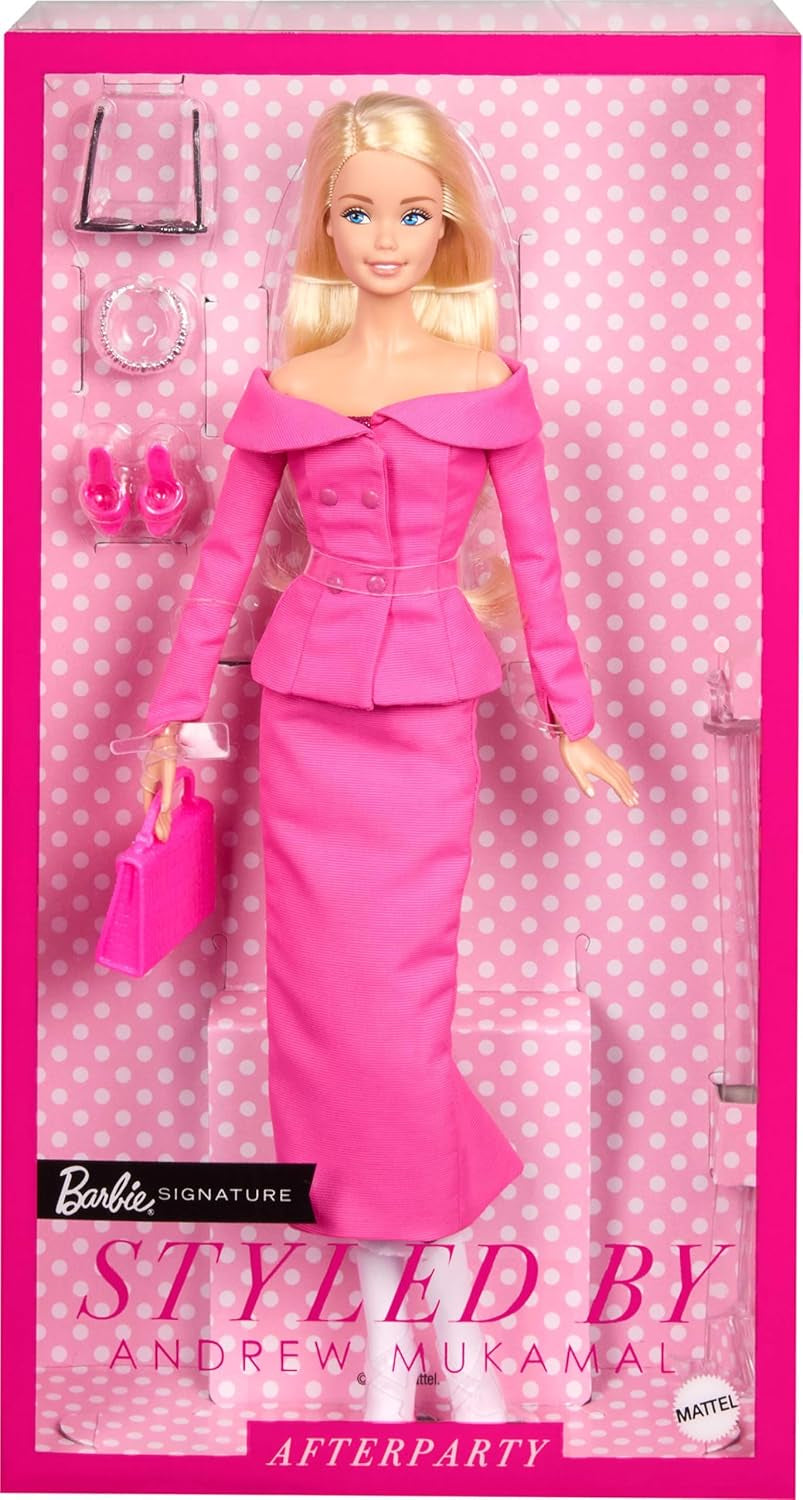Barbie Signature gestylt von Andrew Mukamal Modepuppe, Sammlerstück mit 3 Looks für Tag und Abend sowie Accessoires, inklusive Ständer, JBH81