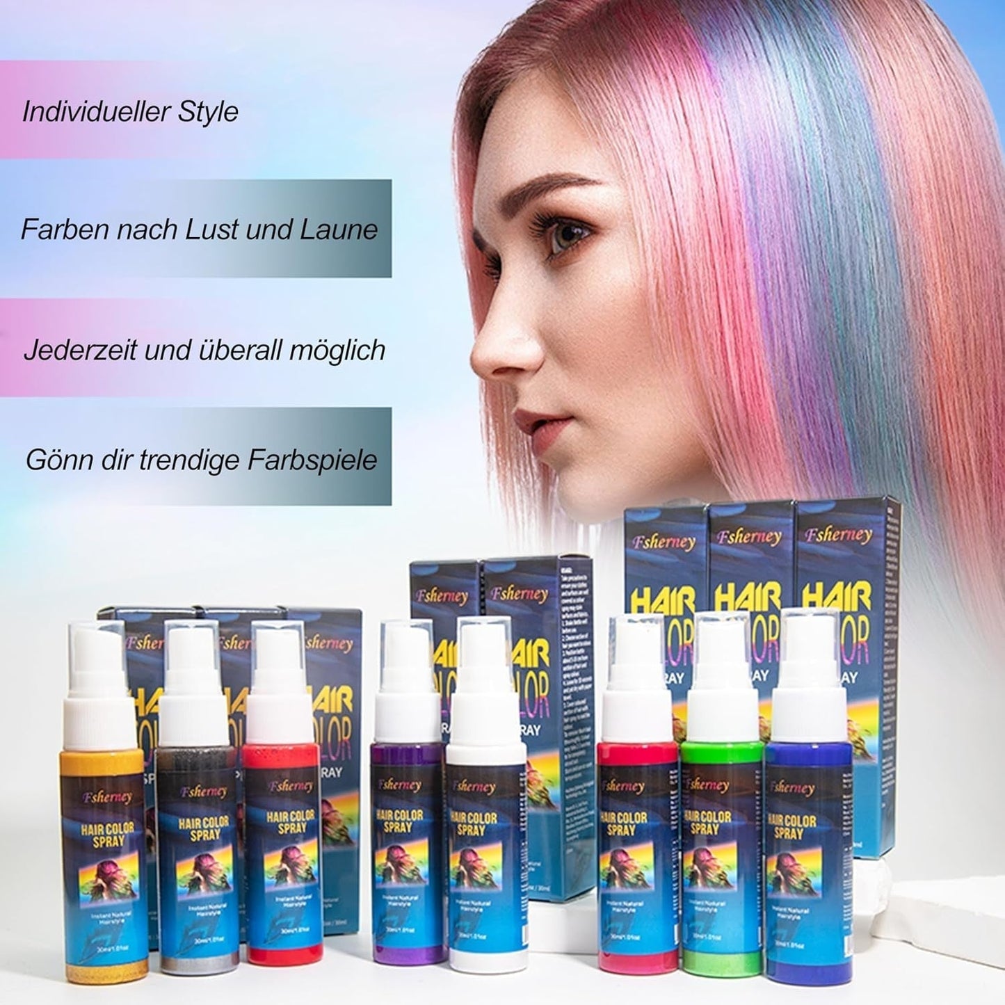 Haarspray-Farbe – 30 ml temporäres grünes Haarfärbespray, natürliches Haarfärbemittel, temporäres Haarfärbespray, waschbare Haarfärbemittel für Party, Cosplay, Halloween (grün), Naty Shop Haarfärbemittel