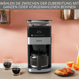 Krups Espressomaschine KM8328 Mahlen mit Mahlwerk | 24-Stunden-Timer | Getreidebehälter 180 g | Fassungsvermögen 1,25 l für bis zu 15 Tassen Kaffee | Automatische Abschaltfunktion | 3 Mahlgradeinstellungen | Schwarz