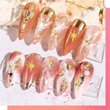 400 Stück Gold Silber Stern Nail Charms Nägel, 3D Metall Star Nagelkunst Dekorations, Star Nail Design Gemischt Größe Form Nägel Zubehör