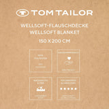 TOM TAILOR Wellsoft Decke, 150 x 200 cm, 100 % Polyester/ Wellsoft, bestickt mit Logo, WELLSOFT BLANKET Orange (Warm Coral) Decken und Steppdecken Naty Shop