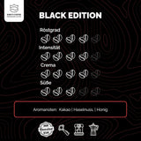 KING'S COFFEE – BLACK EDITION – 1 kg intensive, cremige Kaffeebohnen – Kaffee mit geringem Säuregehalt – Kleinserienröstung aus Italien – Starke Arabica-Espressobohnen (Mischung) für Vollautomaten und Siebträgermaschinen