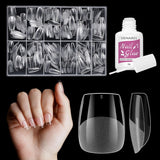 Kurze künstliche Nägel, Ballerina, 500 Stück, zum Aufkleben, 12 Größen, künstliche Nägel, kurze, weiche Gel-Nagelspitzen mit vollständiger Abdeckung für Gelnägel, kurz S
