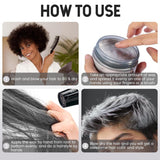Temporäre Haarfarbe, Styling-Haarton für Männer und Frauen, natürliche Haarpomade, Haarfärbewachs für Party, Cosplay und Halloween, 4,23 oz (Silbergrau) Naty Shop Haarfärbemittel