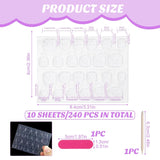 240 Stück Nagelklebepads, Klebefolie für künstliche Nägel, 10 Blatt transparente, atmungsaktive, superklebrige doppelseitige Aufkleber (Gel-Gelee) für Maniküre und künstliche Nägel, inklusive Maniküre-Set