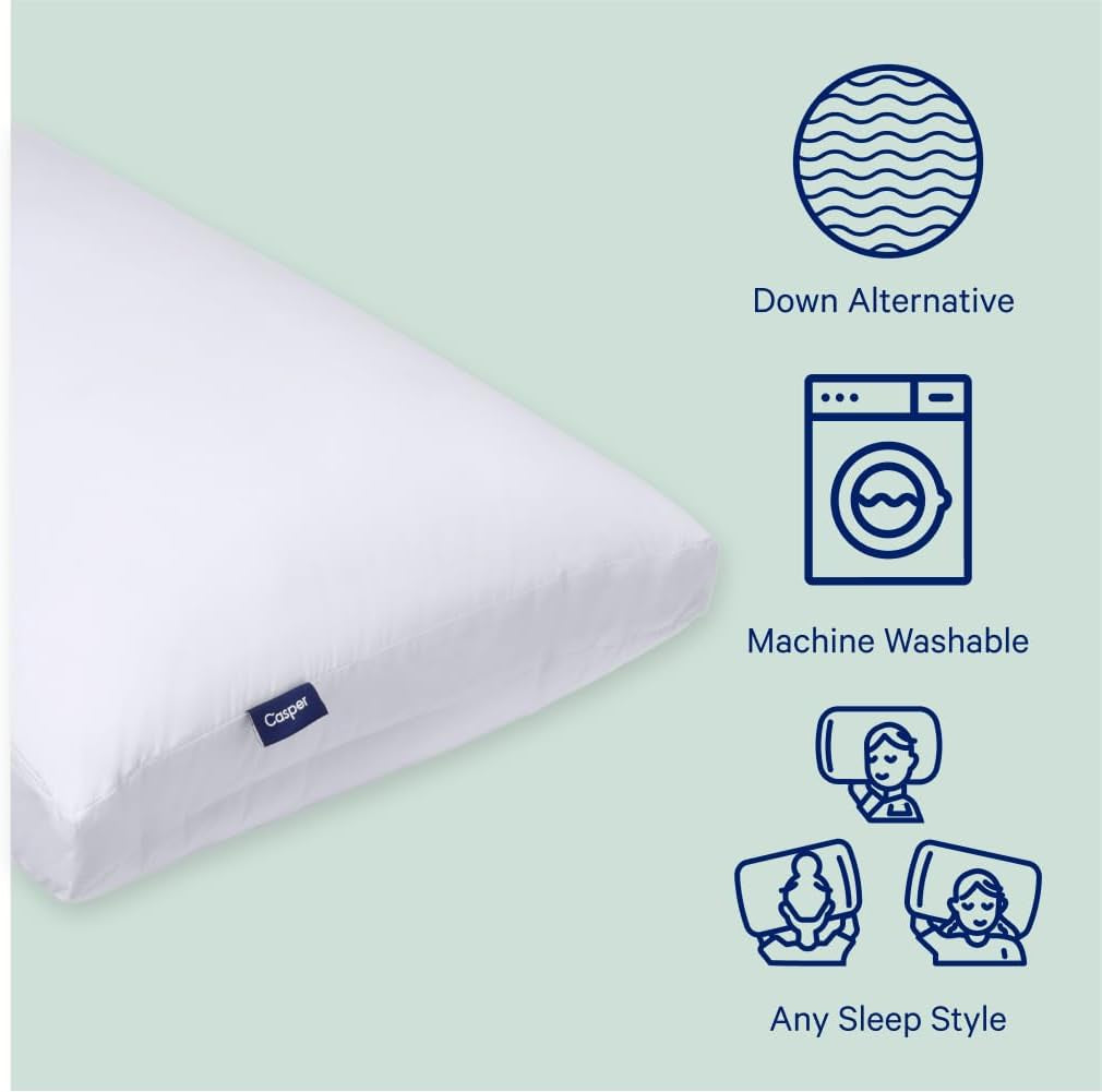 Casper Standard-Schlafkissen, Weiß, 1 Stück (1 Packung). Naty Shop Standard-Kissen