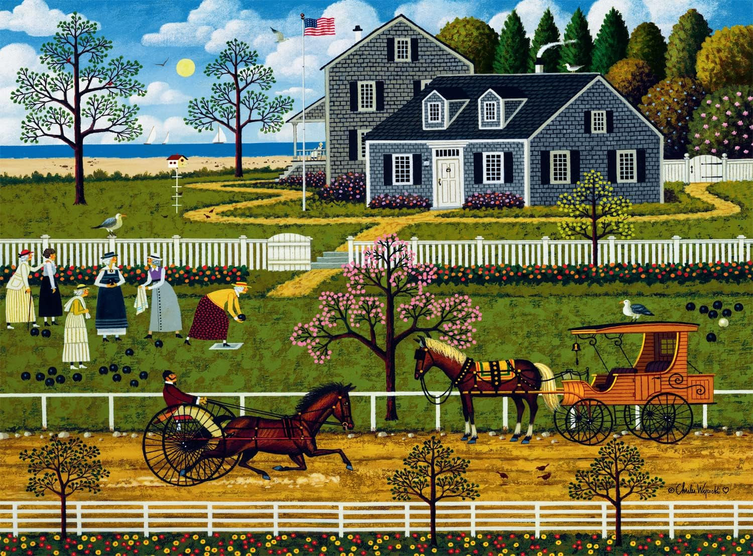 Buffalo Games – Charles Wysocki – Boccia-Damen aus Marthas Vineyard – Puzzle 1000 Teile Puzzle Naty Shop Charles Wysocki