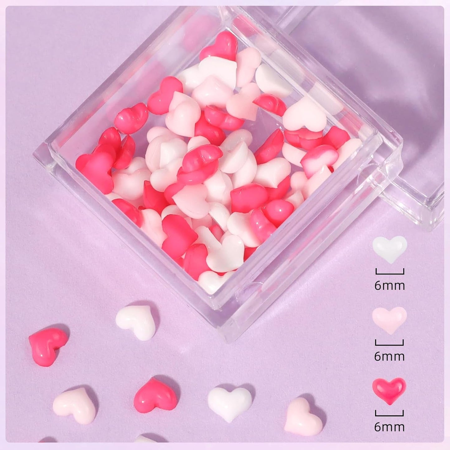 Makartt Strass-Klebegel – 15 ml UV-Nagelkleber-Set mit rosa Nagel-Charms, Herz-Kreis-Nagelschmuck und Nageldesign-Zubehör für Heim-Maniküre, Valentinstagsgeschenk