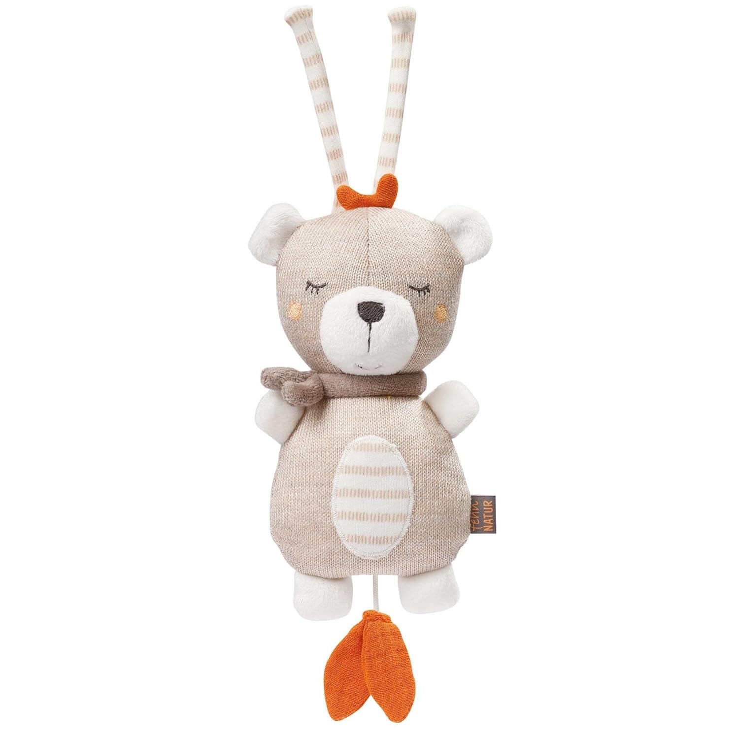 Fehn Spieluhr Baby Einschlafhilfe Schaf – Plüschtier mit Aufsatz – Einschlafhilfe Lied „Brahms Wiegenlied“ – Kinderspielzeug für Reisen und Zuhause – Musikspielzeug für Babys und Kinder Babyspielzeug Naty Shop Teddy Natur